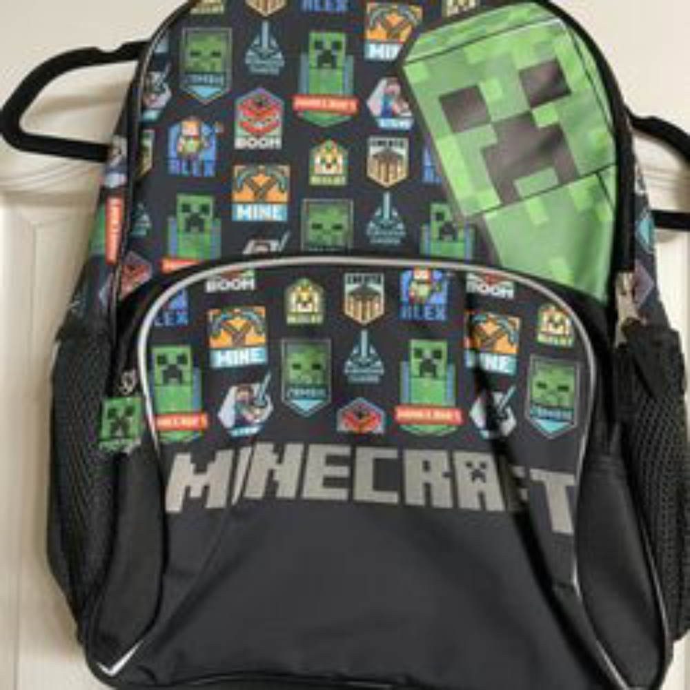 New! Minecraft 16" Backpack Book Bag Boys Girls Kids School.